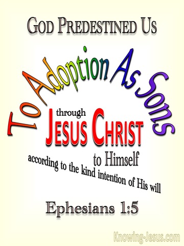 Ephesians 1:5 Predestined To Adoption As Sons (red)
